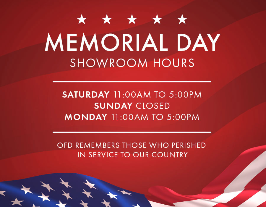 Memorial Day Showroom Hours